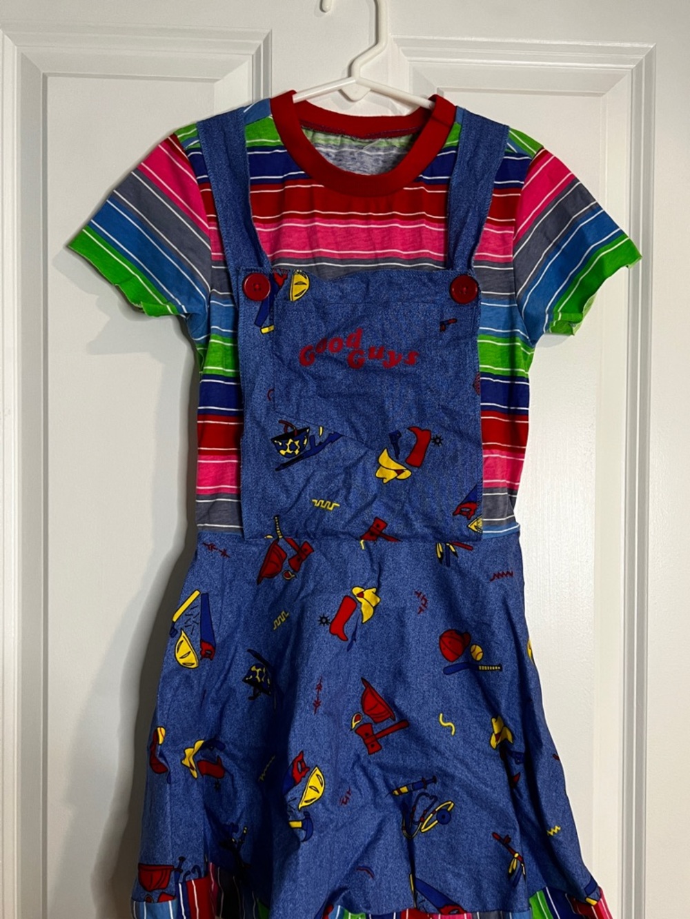 Girls Chucky Dress Costume - Size M - 8 / 10